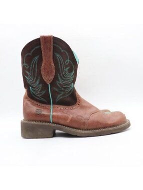 Ariat Fatbaby Heritage Dapper  Woman’s 11 B Western Boot Brown Teal 10016238